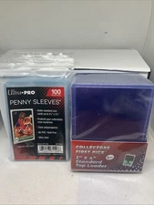 One Pack Of Top Loaders 25 Count. One Pack Of Penny Sleeves 100 Count 