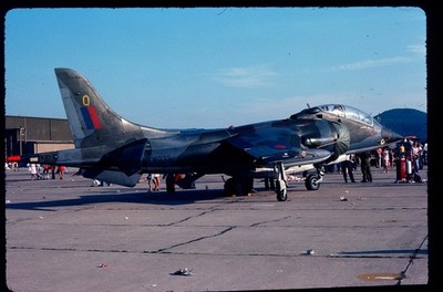 BF009 ORIGINAL K64 AIRCRAFT SLIDE: RAF BAe Harrier T2 XW933/Q 3Sqn
