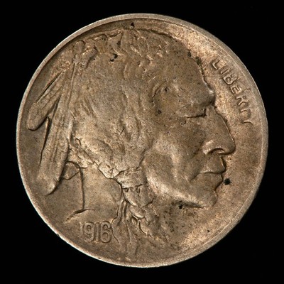 1916-S 5c Indian Head Buffalo Nickel - AU/UNC Semi Key Date - SKU