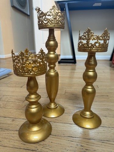 Eleganter und edler goldener Kerzenhalter Mittelstücke (3er Pack) - Bild 9 von 10