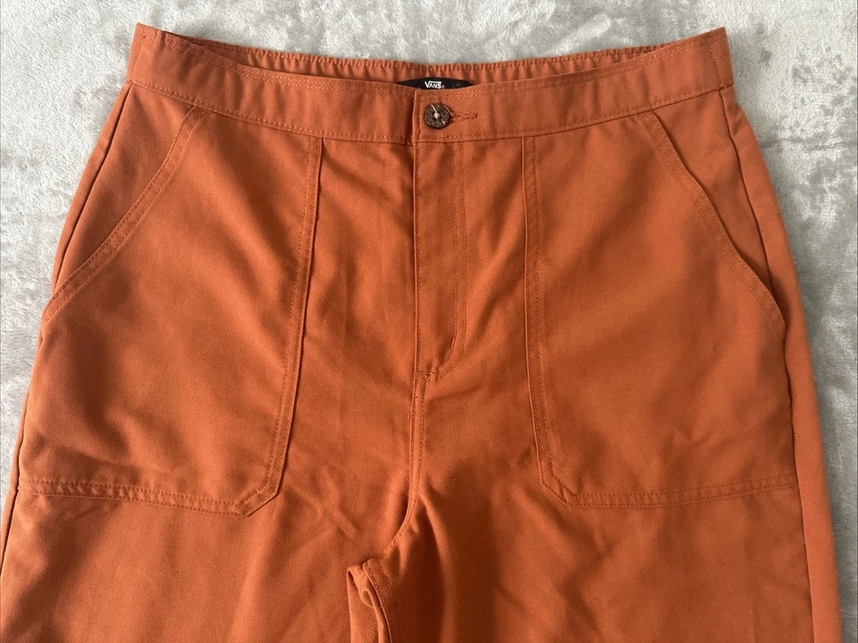Pantalones Vans Textured Waves Talla XL tiro alto pierna recta naranja monopatín años 80 Foto 4 de 4
