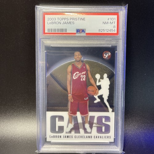 2003-04 Topps Pristine LEBRON JAMES Cavaliers Lakers Rookie #101 NM Mint PSA 8