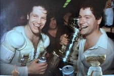 HOCKEY  PHOTO PRINT SLANDERS CELEBRATION STANLEY CUP BROTHER DENIS POTVIN  JEAN 