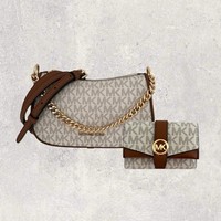 Michael Kors Mk Tasche Crossbody GeldböRse Jet Set Carmela Greenwich Vanilla Neu