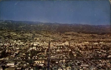 Santa Barbara California downtown aerial view unused vintage postcard