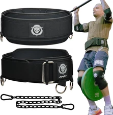 2-In-1 Weightlifting Belt & Dip Belt with Chain for Added Weight Training,Weight
