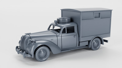 Opel Admiral Krankenwagen (Deutschland, 2.WK) TabletopWargaming 3dgedruckt