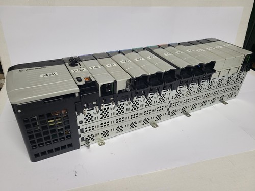 ALLEN BRADLEY 1756-PA72/C POWER SUPPLY WITH 1756-A13B 13 SLOT CHASSIS AND CARDS