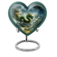 Dragon Urn 3Inch Pack Of 1 Heart Keepsake Ash Containers - Cremation Keepsake