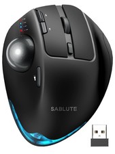 Wireless Trackball Mouse, Ergonomic Bluetooth Rechargeable Computer Mouse, Ba