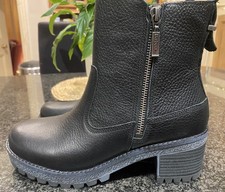 Ladies Barbour McKeand Zip-up Ankle Boots Rugged Sole Black UK 4 EU 37 BNWB 