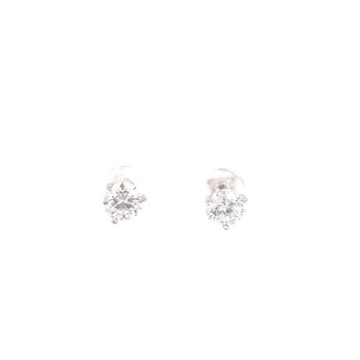 14K White Gold Lab Grown Diamond Earrings Apx 2 C.T.W. 1.22g NEW (SB1100178)