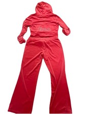 Juicy Couture Y2K Pink Velour Rhinestone Bling Tracksuit Size XL NWOT