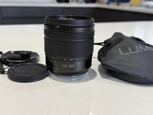 Panasonic Lumix G Vario 12-60mm f3.5-5.6 Power OIS Lens + Lens Pouch