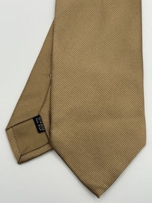 E. Marinella Napoli Silk Tie Beige Gold Solid New Authentic Luxury