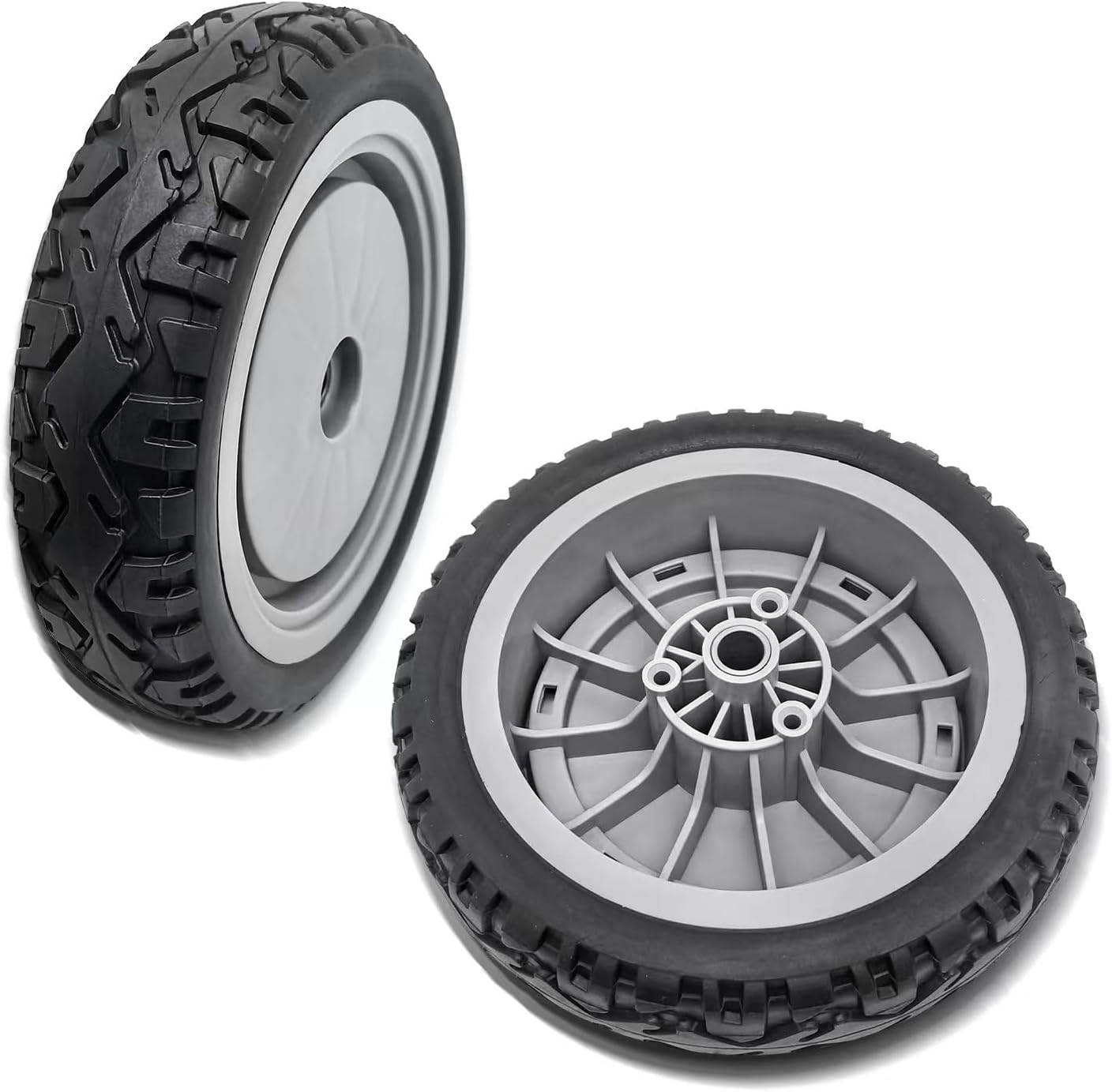 2pc Toro Super Recycler 8in Gray Front Lawn Mower Wheels 107-3708 Replacement