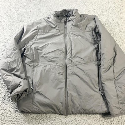 LL Bean Jacket Mens 2XL Gray Insulated Nylon Primaloft Full Zip Puffer