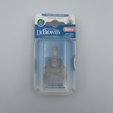 Dr. Brown's Preemie Narrow Bottle Silicone Nipples 2 Pack 0m Slowest Flow NEW