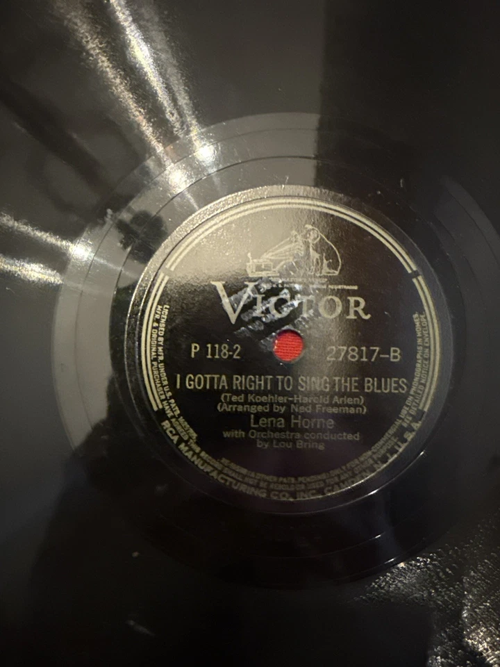 LENA HORNE MOANIN’ LOW / I GOTTA RIGHT TO SING THE BLUES 78 RPM RECORD VICTOR VG Foto 2 de 2