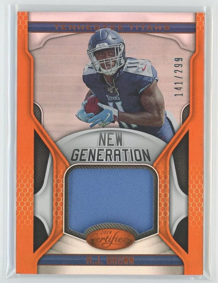 AJ Brown Panini Certified New Generation Jerseys #NGAB Mirror Red