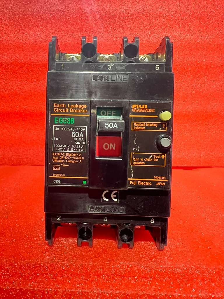 FUJI EG53B-530mA 50A Earth Leakage Circuit Breaker 3P 100/200/415VAC C16