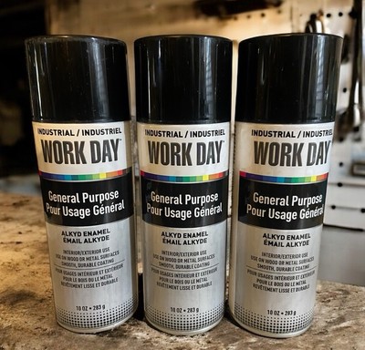 Sherwin Williams Work Day Spray Paint 12oz Gloss Black Industrial General Purpos