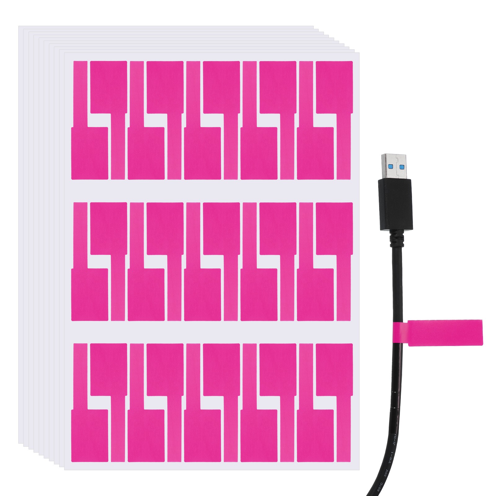 300Pcs Cable Labels Waterproof Wire Cord Labels Tags Rose Red