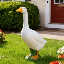 VIRAL Mainstays Weather-Resistant Resin H 20" Porch Goose Garden Statue-NEW