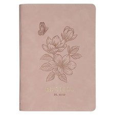 Christian Art Gifts Inspirational Zippered Journal, Be Still Wide Ruled Notebook