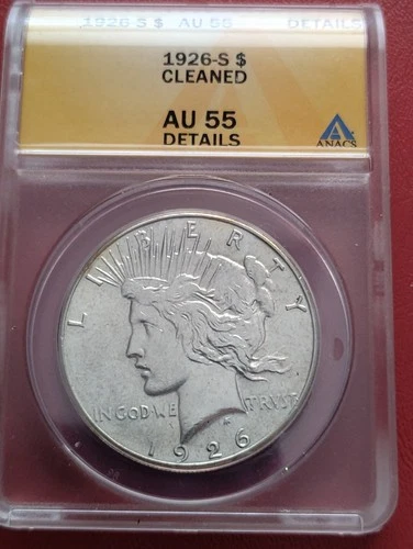 1926-S Peace Silver Dollar ANACS AU55