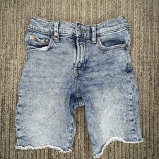 Gap Size 10 Girls Shorts Stretch Bermuda High Rise Light Wash Cut Off Blue Denim