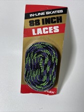 Vintage Variflex In-Line Skates 88 Inch Fatboy Laces Purple Neon Green Black NWT