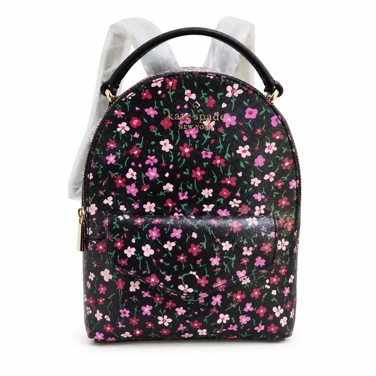 kate spade Black Floral Mini Backpack with Pink and Cream Blooms Kate Spade Flowers Backpacks | Mercari main image 3