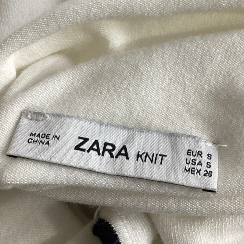 Zara Knit White Black Turtleneck Sleeveless Pullover Sweater Vest Top Size S thumbnail 4