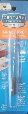 Century 86608 1/8in Impact Pro Tungsten Carbide Masonry Drill Bit (A4)
