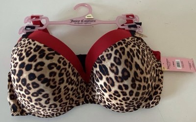 2 Pack Juicy Couture Bra Show Me Off Lined JC2801 Leopard Print Red Size 40D NEW