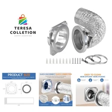 Magnetic Dryer Vent Coupling Connector Kit - DV180 Airtight Seal, Quick Conne...