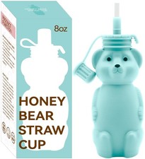 Honey Bear Silicone Straw Cup, Babies Water Drinking Cup, 8-Ounce Therapy Sip...