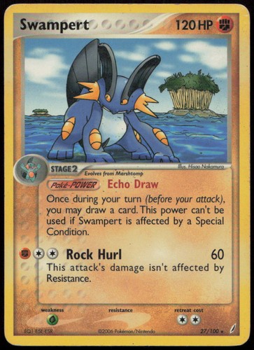 Swampert 27/100 DMG Crystal Guardians Rare Pokemon