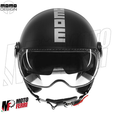 Mf7868 Jet Helmet Momo Design Fgtr Evo Matte Black / Silver Double