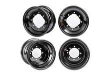 TRX 250R Front Rear Wheels 10x5 9x8  Alba Racing Black Rolled Lip 41