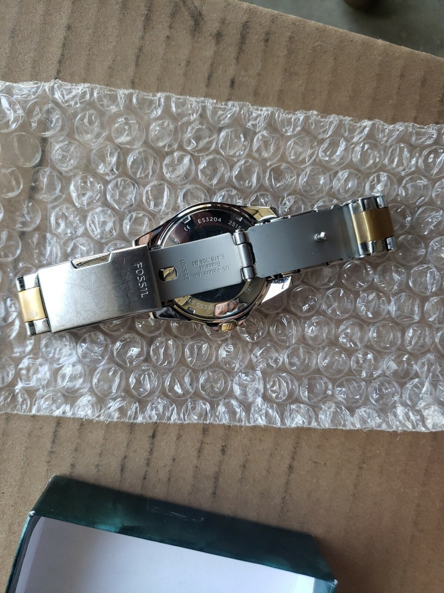 Fossil Mens Watch With Bezel 2 Tone Bracelet | eBay 