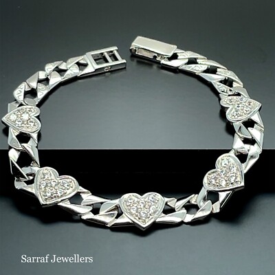 925 Massiv Sterlingsilber Herz Armband Mädchen Kinder Armband 6,5'' Brandneu