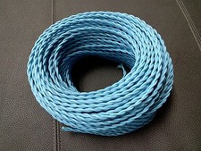  10 ft 2-Wire Twisted Cloth Covered Wire Antique Lamp Fan Cord Baby Sky Blue