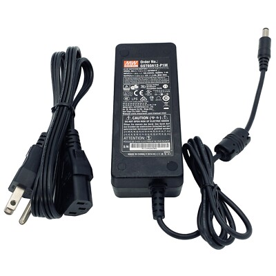 Genuine Mean Well GST60A12-P1M AC Adapter 60W 12V 5A Power Supply 5.5x2.5 mm OEM