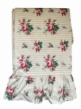 Vintage Ralph Lauren Marseilles Stripe Rose Floral Ruffle King PillowCase