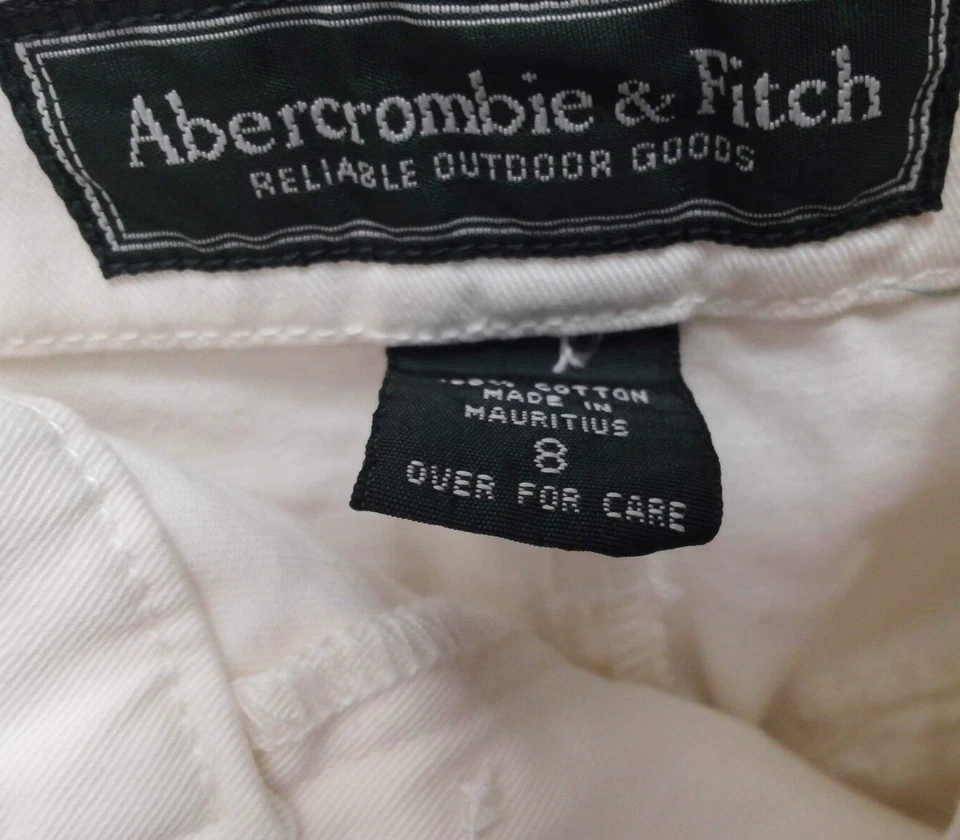 Abercrombie Fitch Shorts Size 8 Off White Cotton Z1 - Image 3 of 4