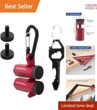 Red Extra Tall Stair Gauges Set with Holder for Carpentry & Framing Layout