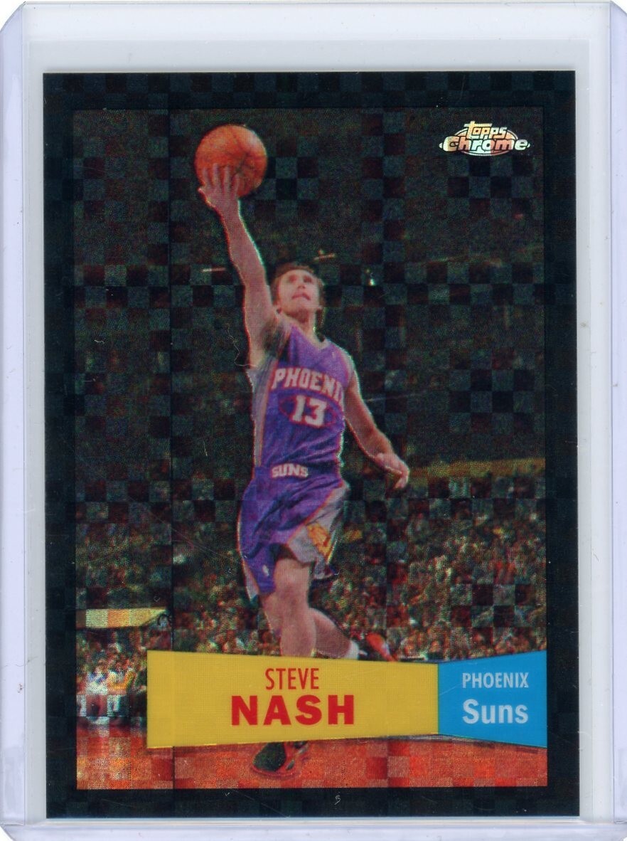2007-08 Topps Chrome Black XFractor #13 Steve Nash No 9 of 50