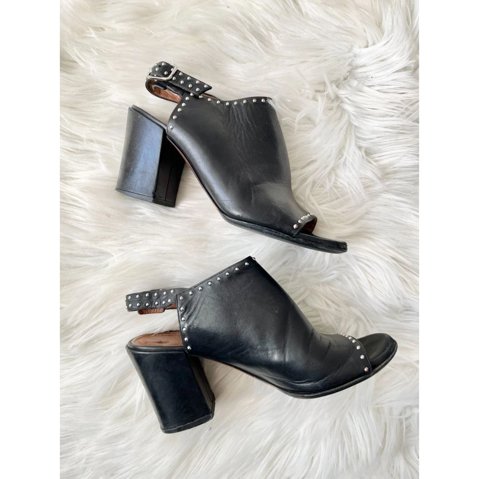 Givenchy из черной кожи с заклепками слинга каблуки туфли блок каблук 36,5 - Изображение 2 из 4